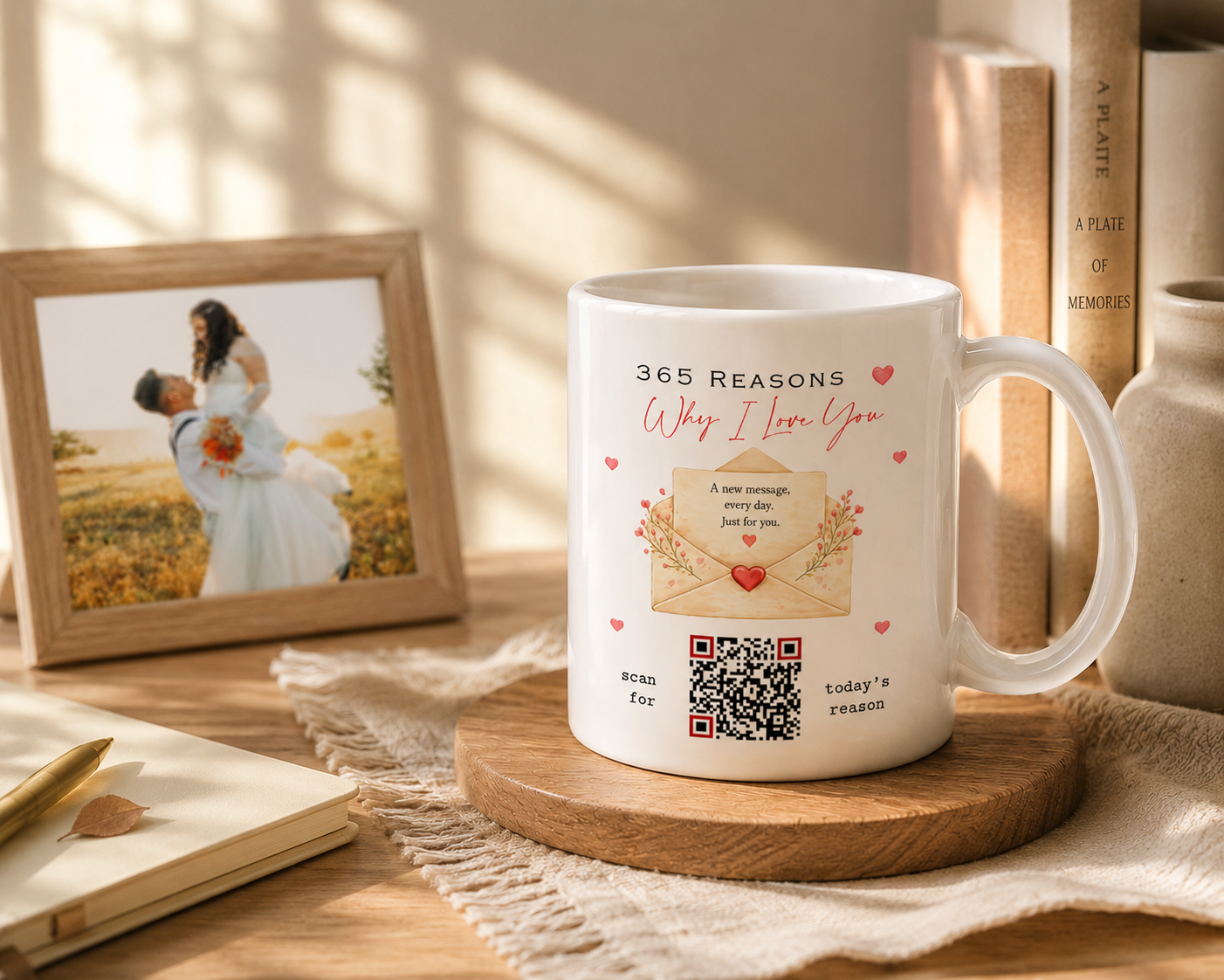 365 Reasons I Love You Mug: Daily Love Message, Interactive QR Code Mug