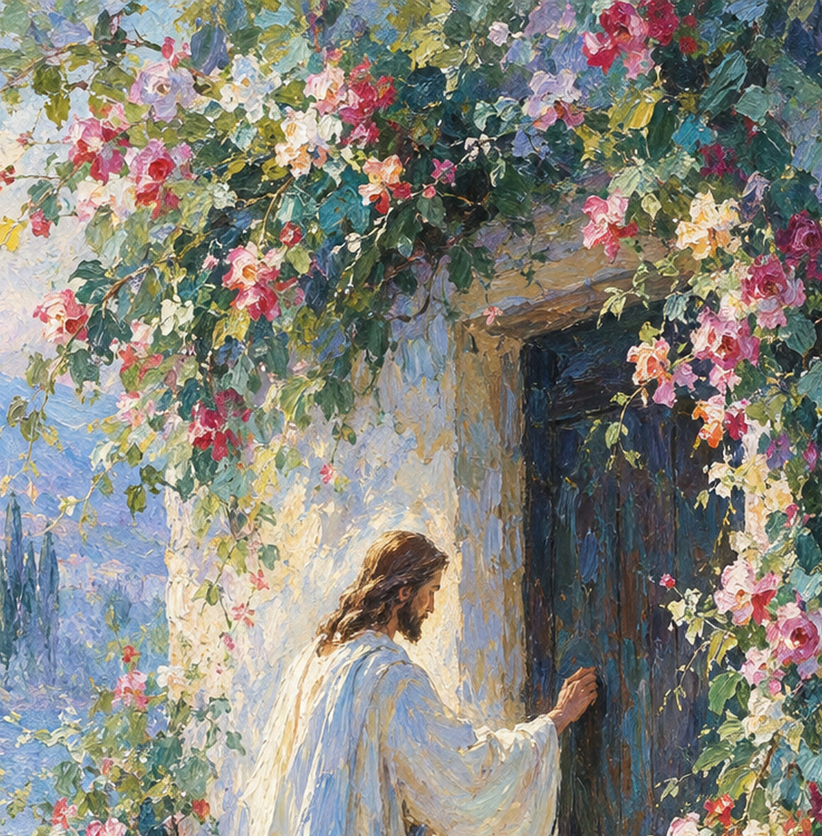 Behold I Stand – Jesus at the Door Impressionist Canvas Art