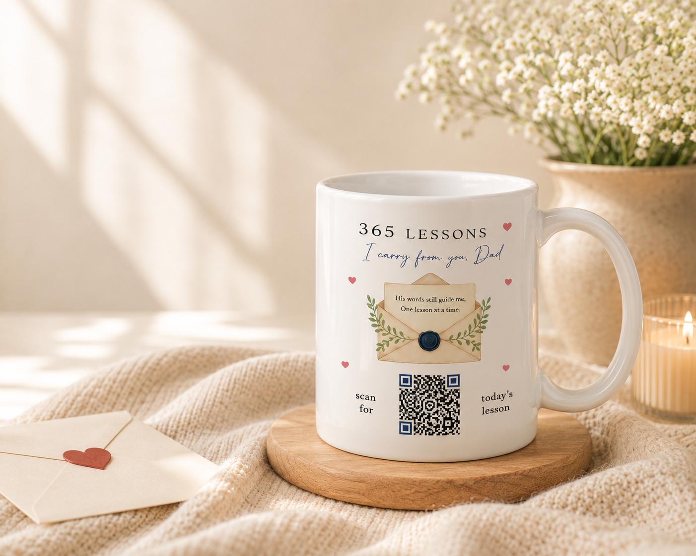 365 Lessons I Carry From You, Dad — Interactive QR Code Mug