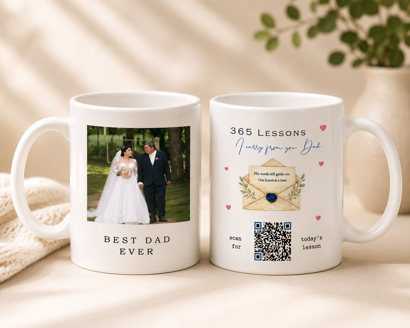 365 Lessons I Carry From You, Dad — Interactive QR Code Mug