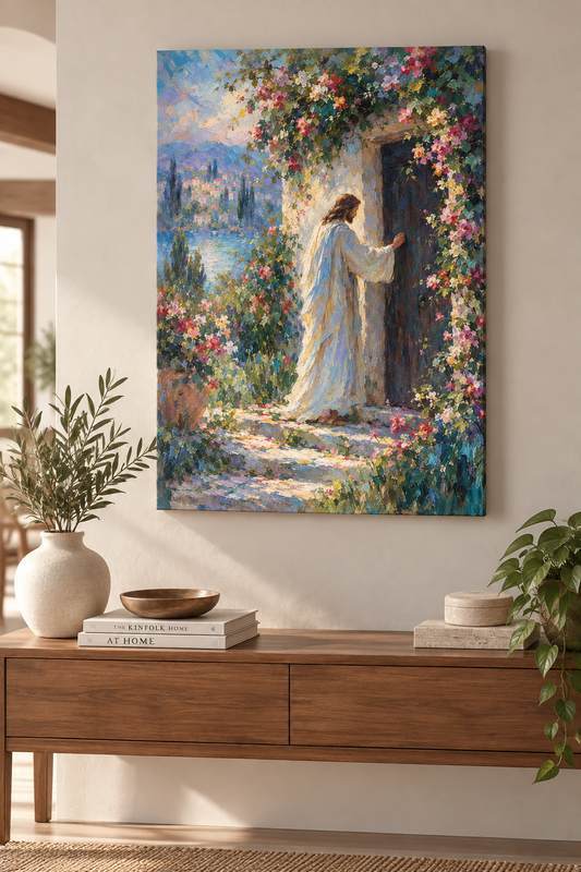 Behold I Stand – Jesus at the Door Impressionist Canvas Art
