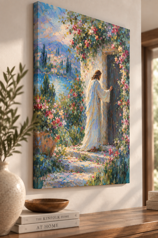 Behold I Stand – Jesus at the Door Impressionist Canvas Art