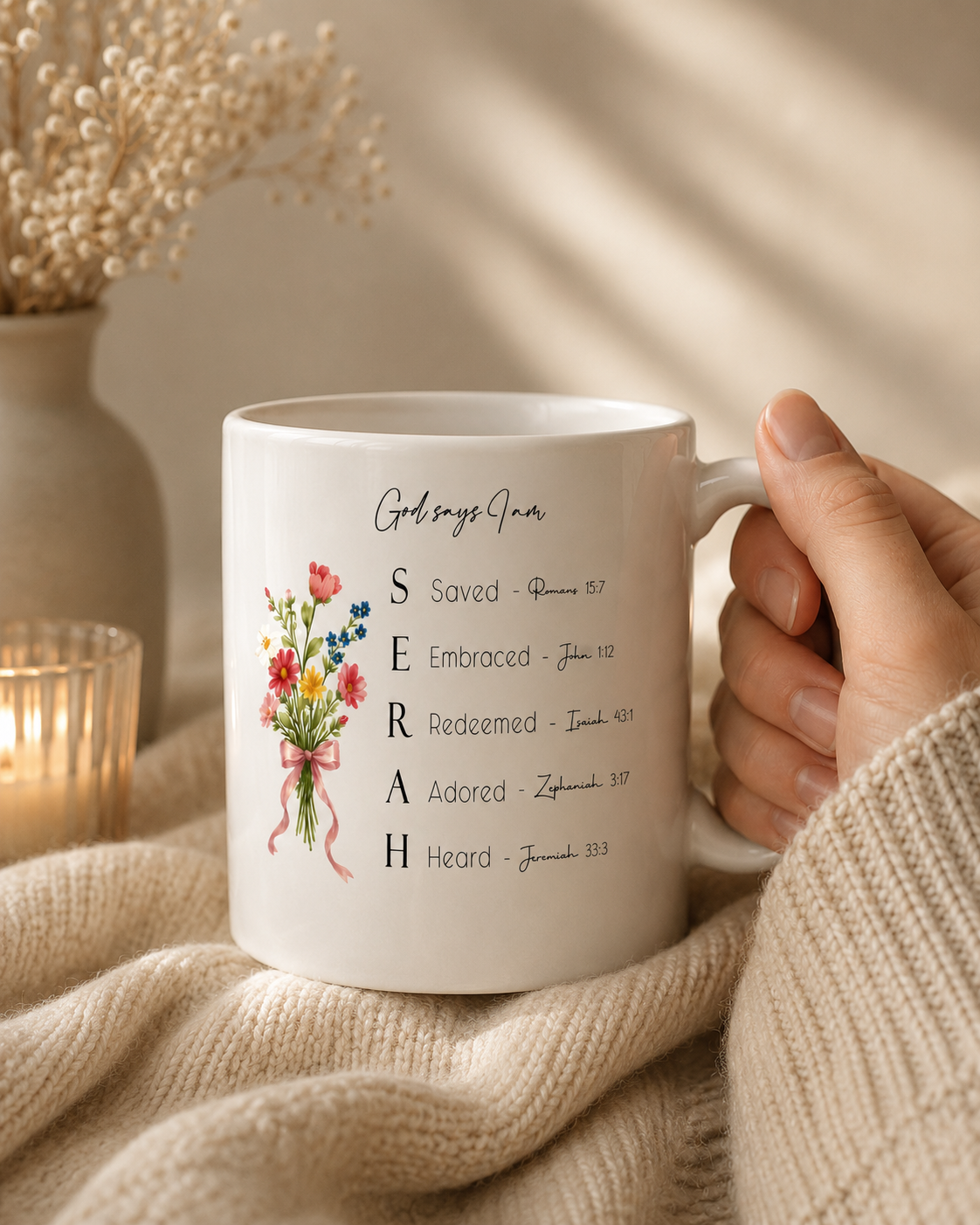 Personalized Christian – God Says I Am, Scripture Mug