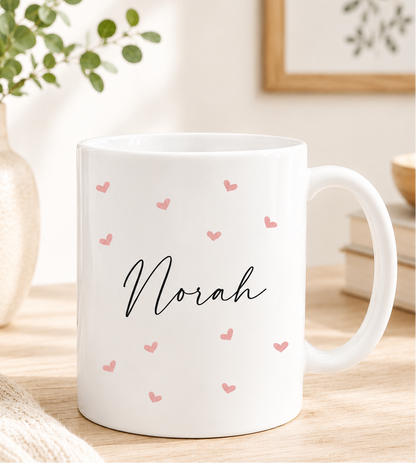 Confetti Hearts Name Mug