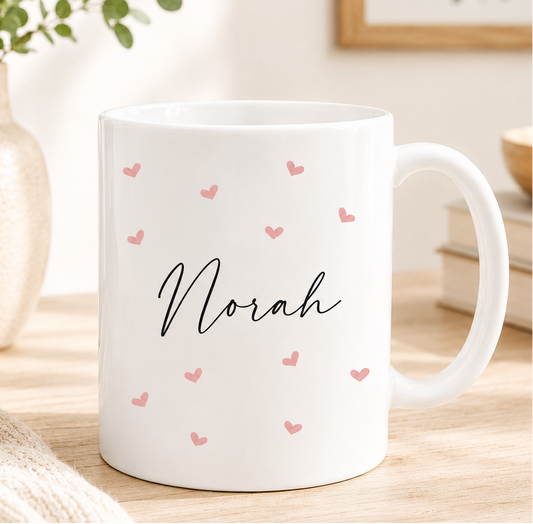 Confetti Hearts Name Mug