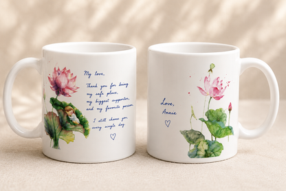 Handwritten Lotus Mug