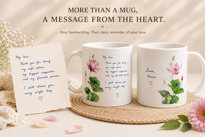 Handwritten Lotus Mug