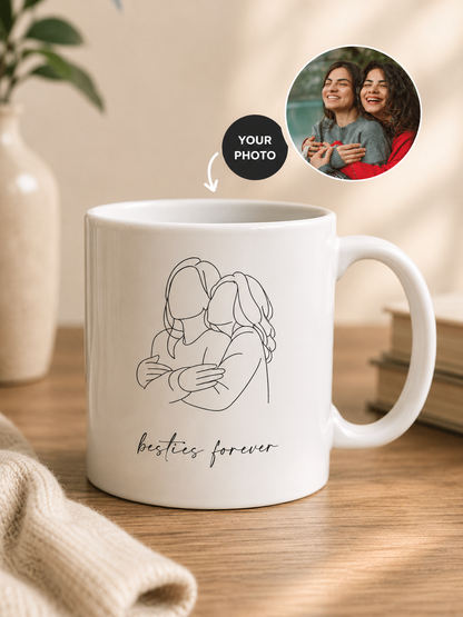 Photo to Faceless Line Art Mug