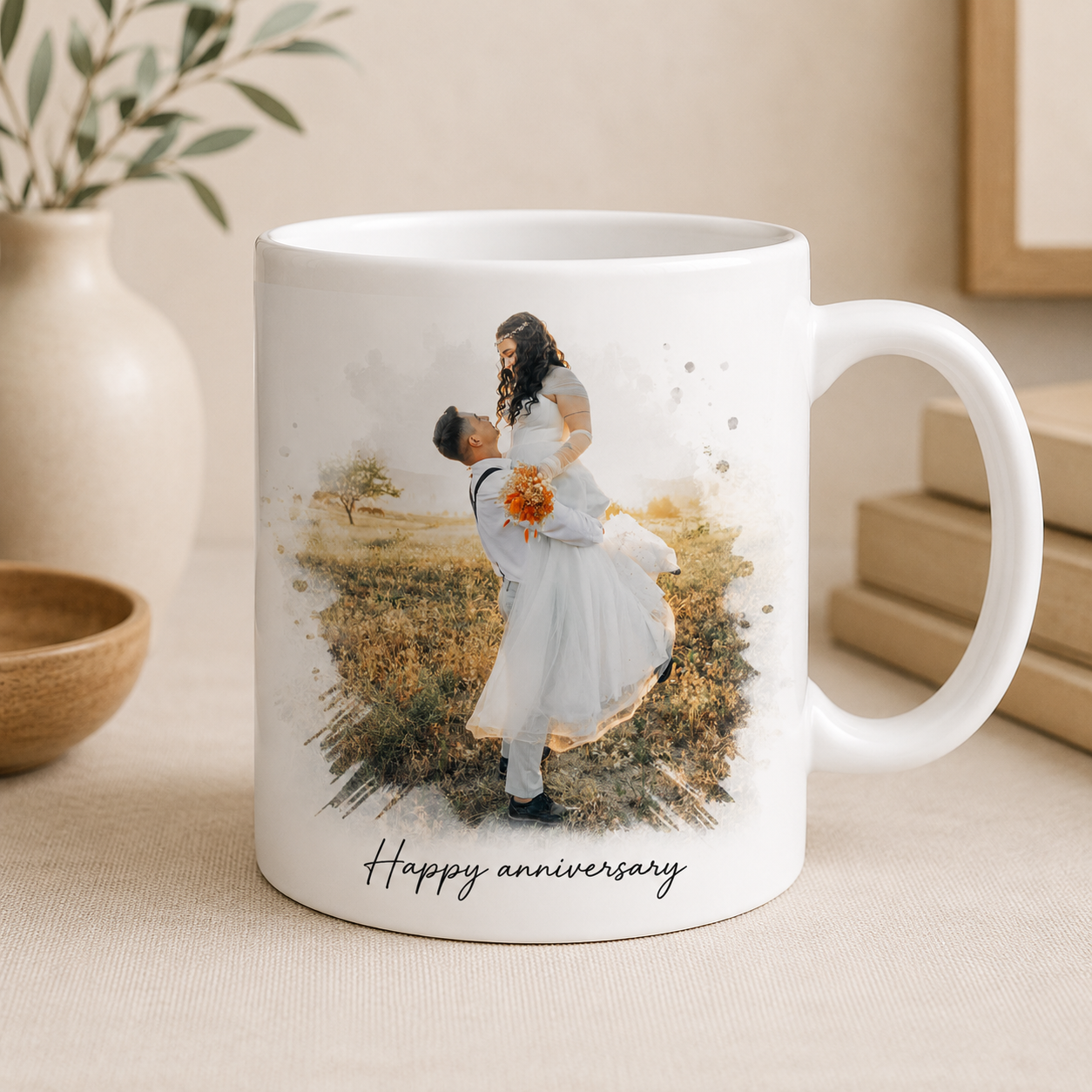 Custom Watercolor Scatter Photo Mug