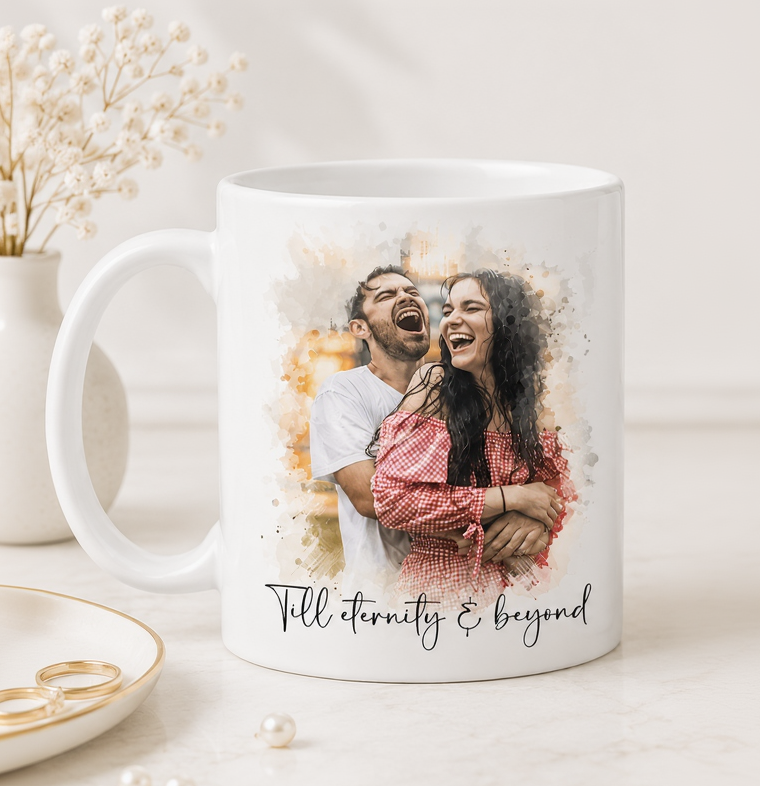 Custom Watercolor Scatter Photo Mug