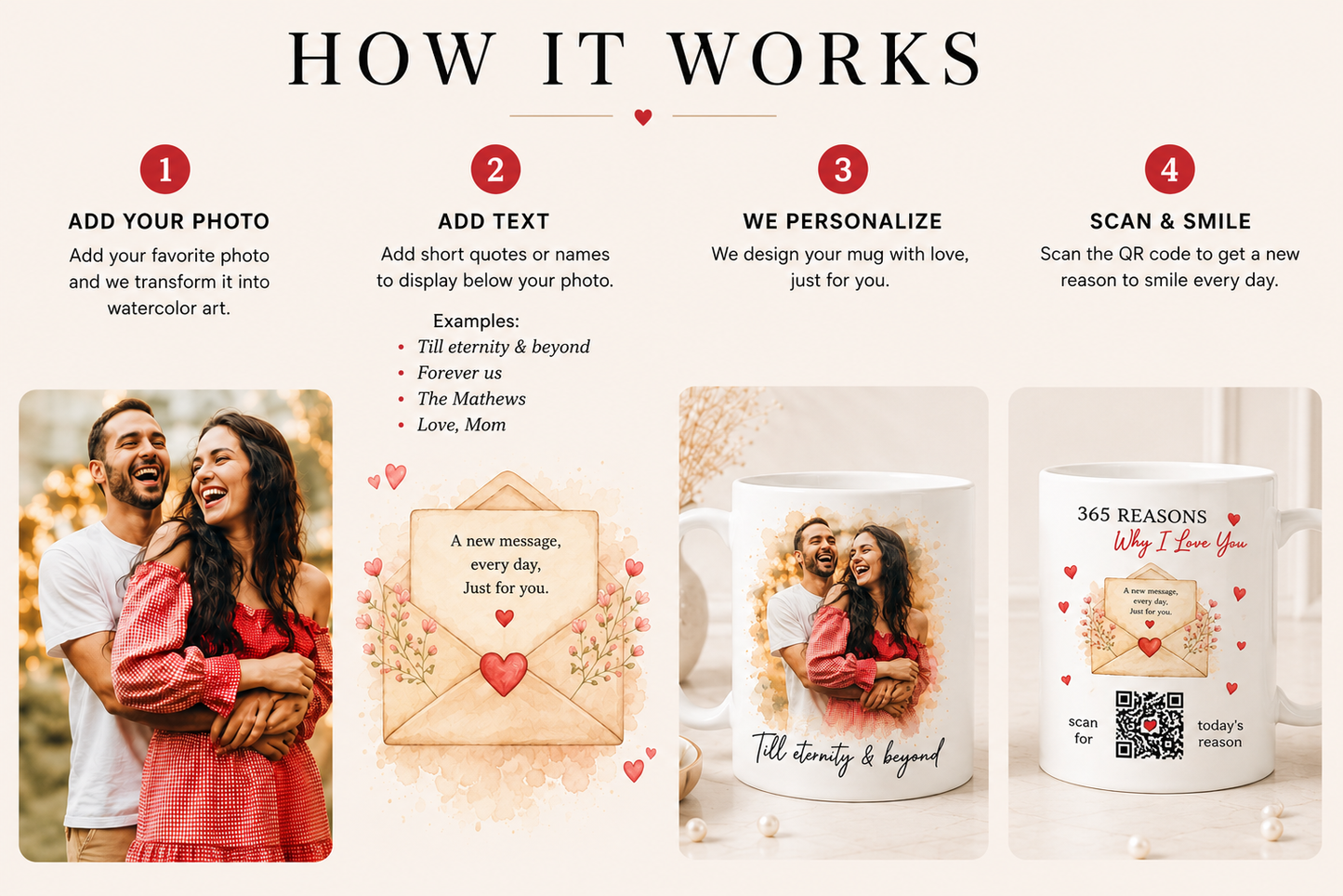 365 Reasons I Love You Mug: Daily Love Message, Interactive QR Code Mug