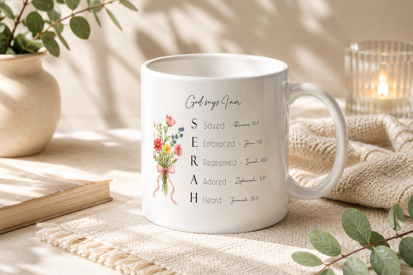 Personalized Christian – God Says I Am, Scripture Mug
