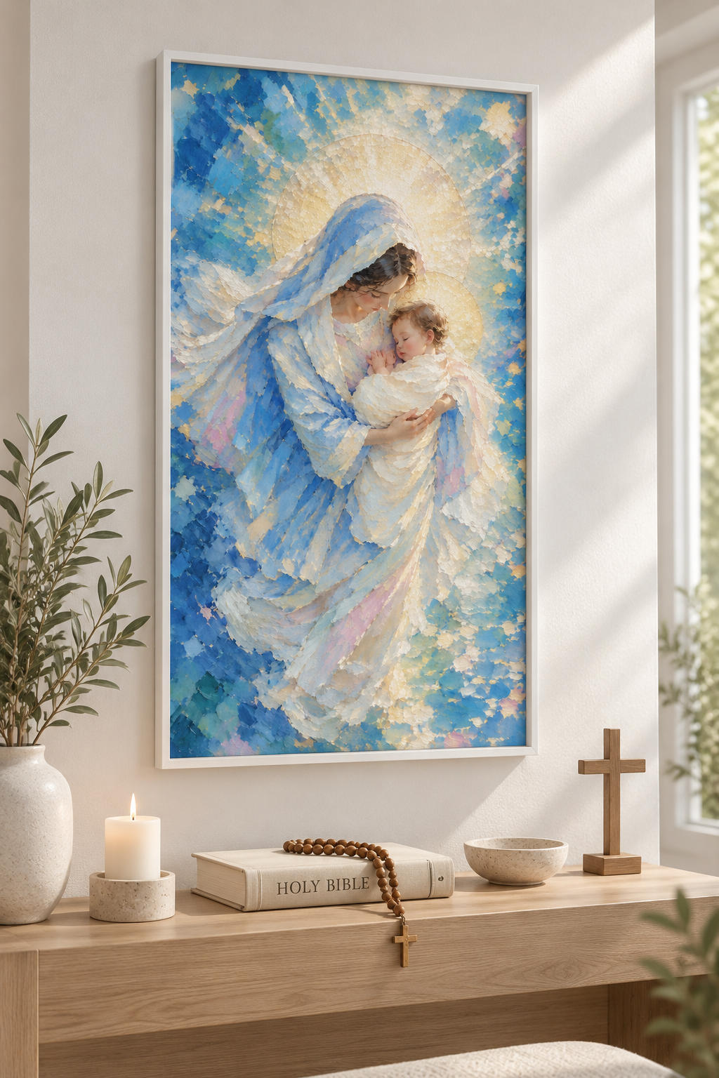 Madonna and Child canvas print – room lifestyle view