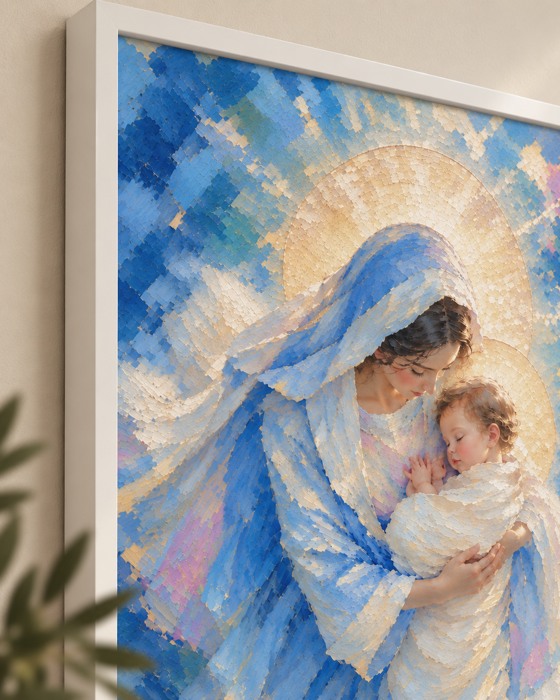 Madonna and Child canvas print – close-up detail