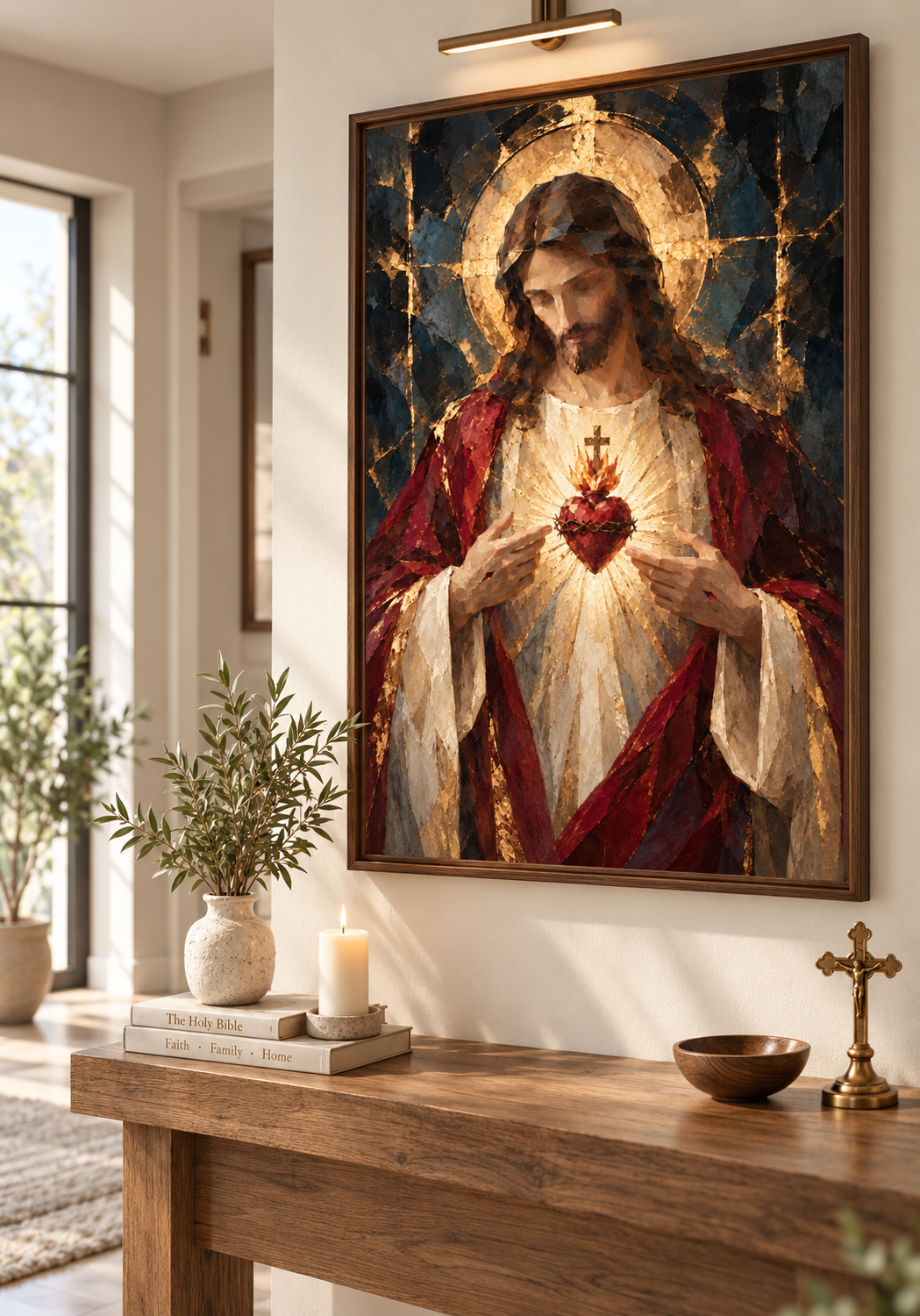 Sacred Heart of Jesus – Crimson Statement Art Print