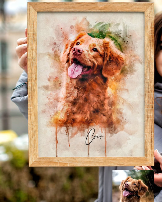 Custom Watercolor Pet Portrait