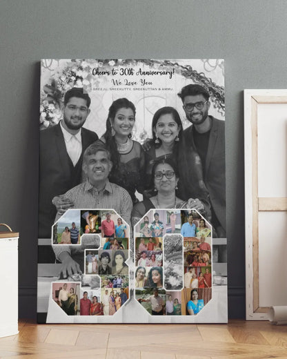 Number Collage Canvas