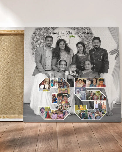 Number Collage Canvas