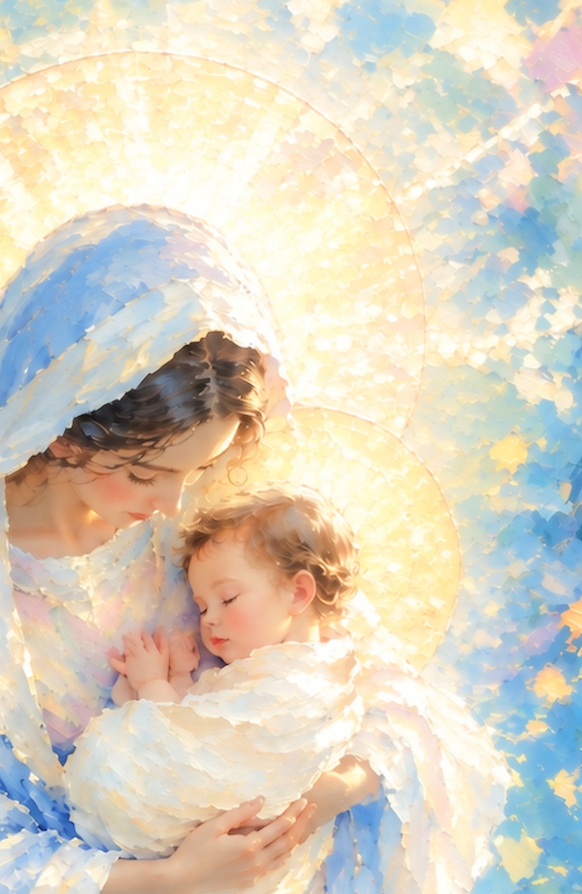 Held in Grace – Virgin Mary & Baby Jesus Digital Art Print